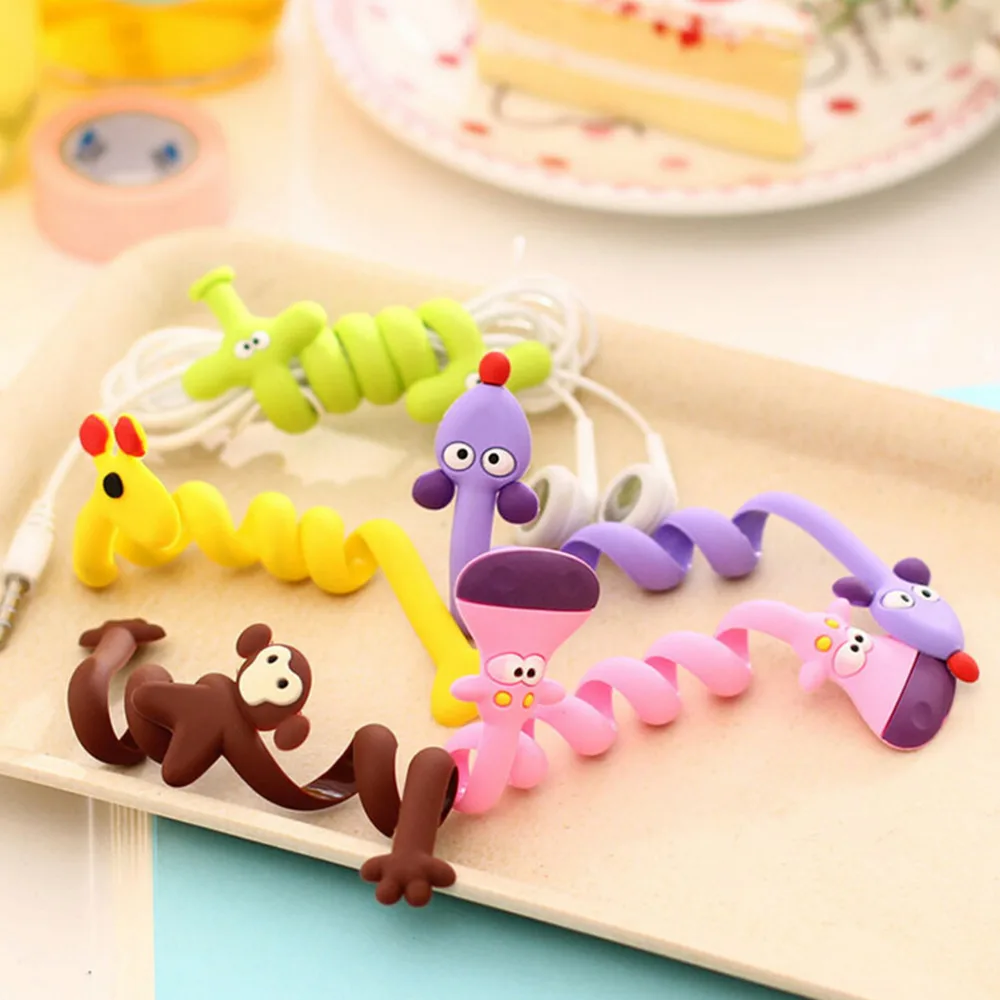 

2PCS Cartoon Earphone Cable Wire Cord Organizer Holder Winder for Phone Tablet MP3/4/5 Computer Headphone winding thread tool