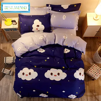 

BEST.WENSD roupa de cama 3/4pc Bedding set queen size edredon Duvet cover sets bed sheet-Home Double bed - Emoticon bedspread