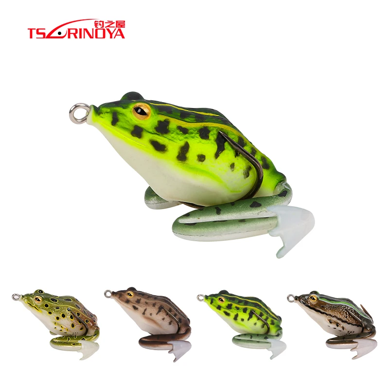 

TSURINOYA Soft Bait LY12 55mm 16g Frog Bait Emulational Frog Snakehead Fishing Lures Frog Double Hook Topwater Artificial Bait