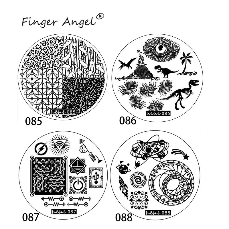 Finger Angel 1 шт. пластины для штамповки ногтей штамп изображения пластырь прекрасный с забавным мультяшным дизайном DIY шаблоны для ногтей круглый Маникюрный Инструмент