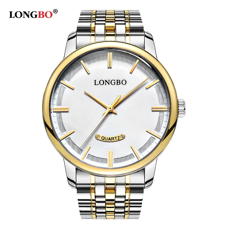 

LONGBO Quartz Watch lovers Watches Women Men Couple Analog Watches Leather Wristwatches Fashion Casual Watches Gold 1/pcs 80232