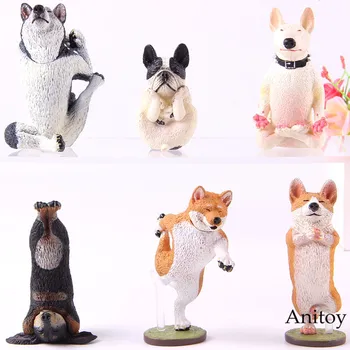 

Animal Life Collection Model Toy Husky Dancing Dog Yoga Dog Corgi Pembroke PVC Action Figure 6pcs/set