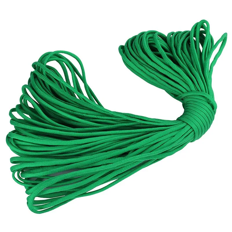 1 рулон 5 мм 7 жильный парашютный шнур веревка Паракорд для наружного кемпинга палатки скалолазания браслет веревки набор для выживания 26 м - Цвет: Зеленый