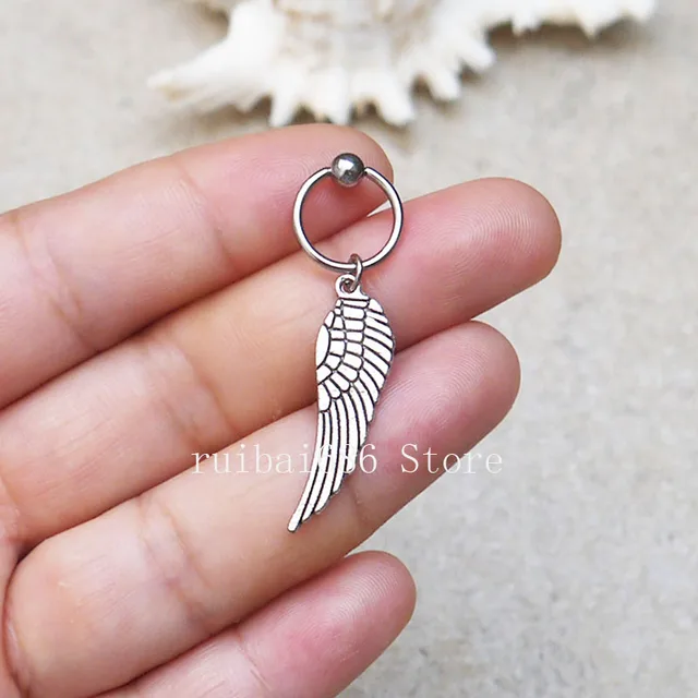 2pcs Feather Cartilage Hoop Earring Tragus 2pcs Feather Cartilage Hoop Earring Tragus Helix Earrings