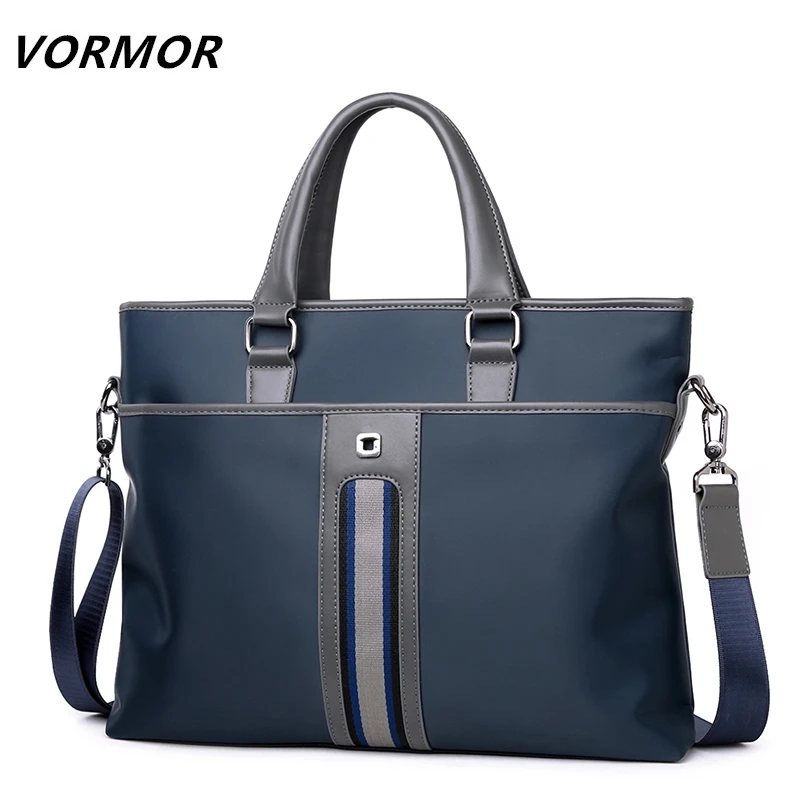 VORMOR 2019 جديد العلامة التجارية الرجال حقيبة يد الموضة سستة الأعمال الذكور حقيبة كتف 14 بوصة حقائب أكياس