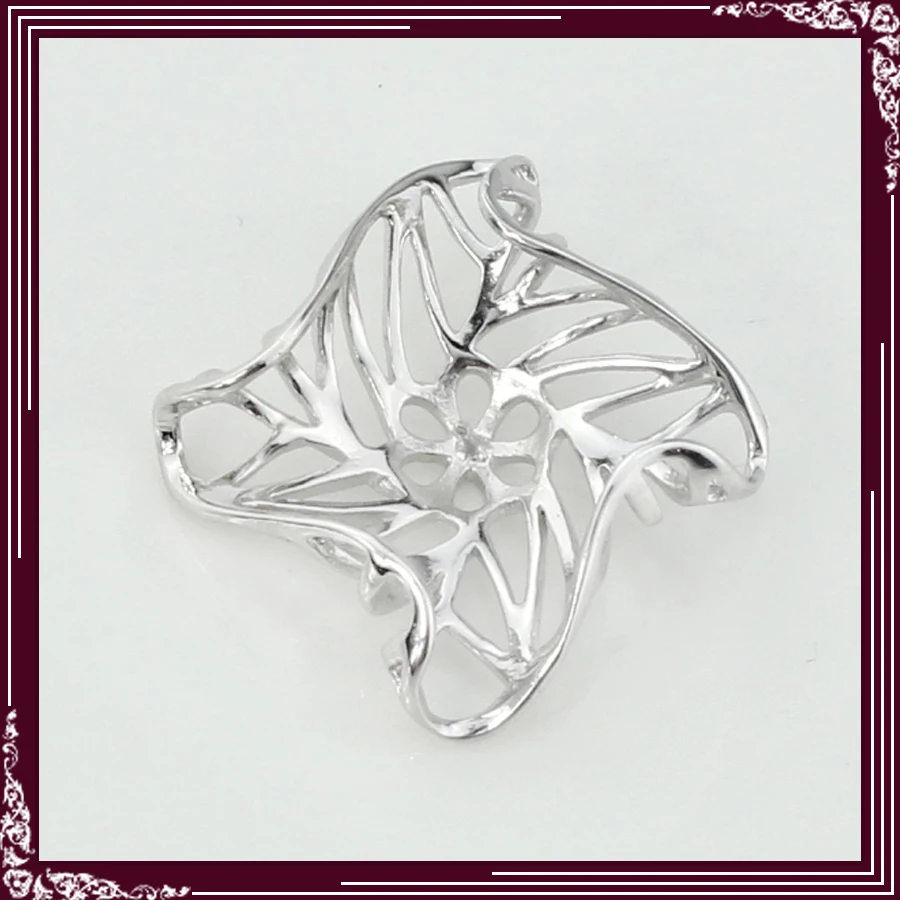 

FREE SHIPPING, Hollowed Shell Shape 925 Sterling Silver Jewelry Pendant Accessories 5pcs