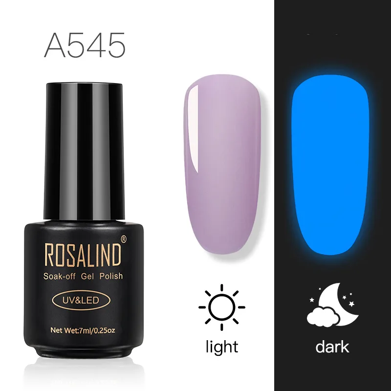

ROSALIND New Luminous Nail Gel UV LED Primer glow in the dark Gel polish Varnish Soak Off gel nail polish DIY nail art TSLM1