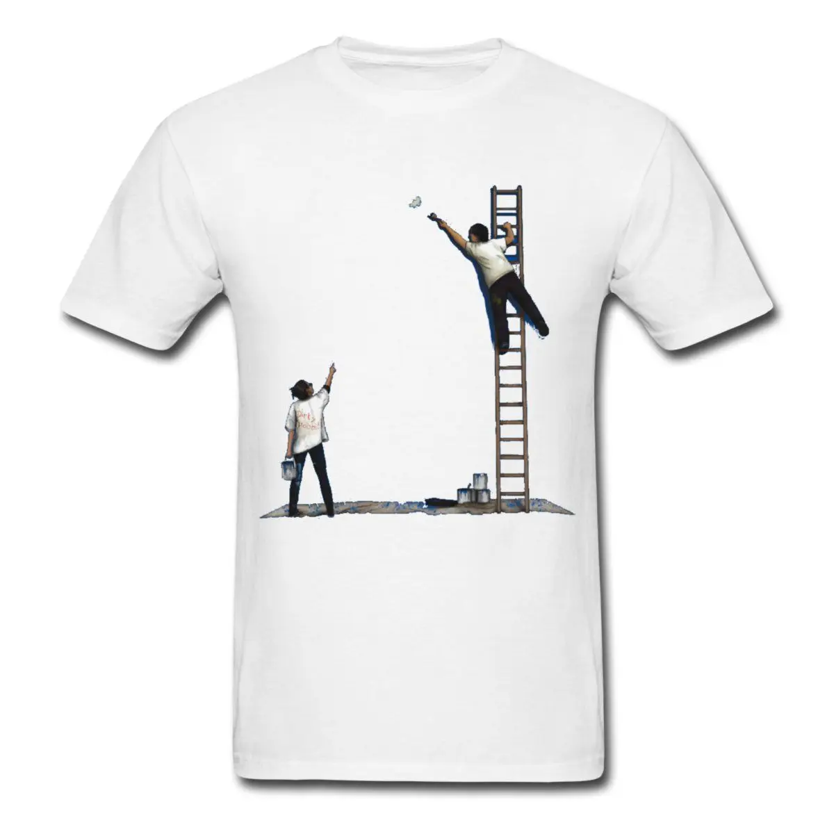cheap Casual Crew Neck Custom Design T Shirts Short Men Painters O Neck Fashion 2017 Tee Shirts Novelty Short Sleeve Tees For Men2019