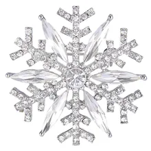BELLA Fashion Christmas Gift Snowflake Bridal Brooch Pin Austrian Crystal Rhinestone Brooch Pin Silver Plated For Wedding Party