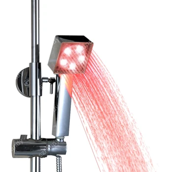 

Square Shaped and Water Powered LED single red color Corner Showers