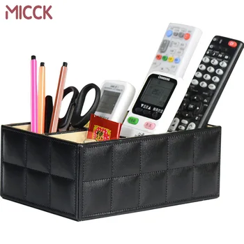 

MICCK High Quality Luxury PU Leather Jewelry storage box Remote Control Phone Holder Home Office Organizer Toy Storage Boxes