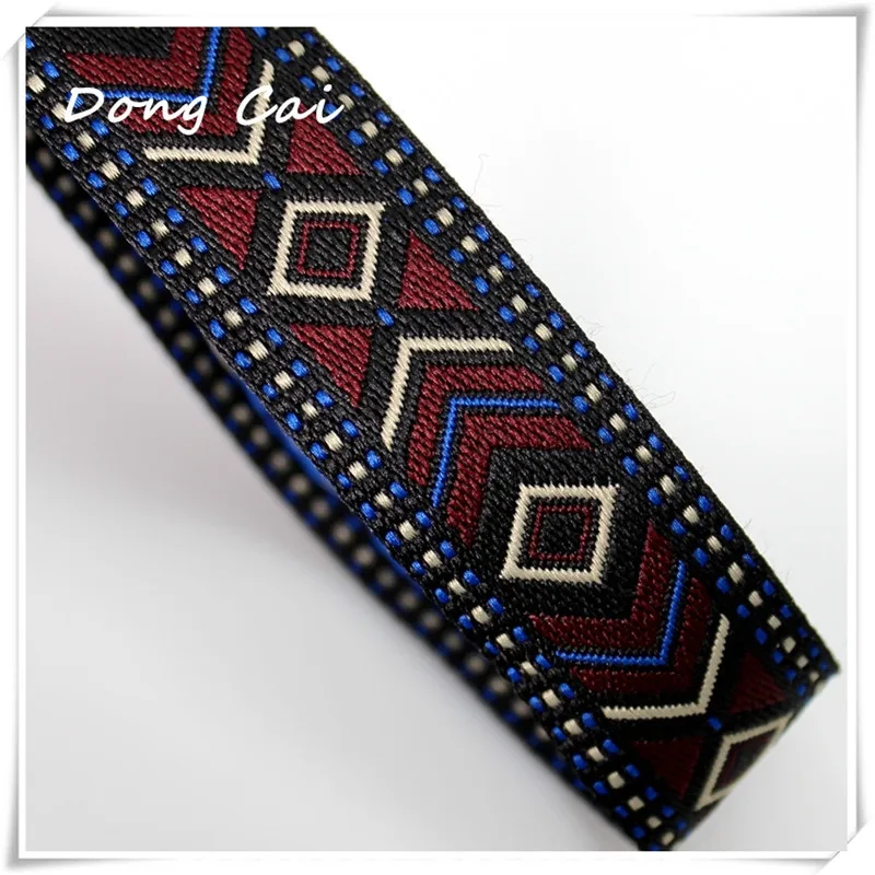 

8yards/lot 2.5CM Beautiful filigree costume beding laciness national jacquard ribbon webbing Braided garment costume dog collar