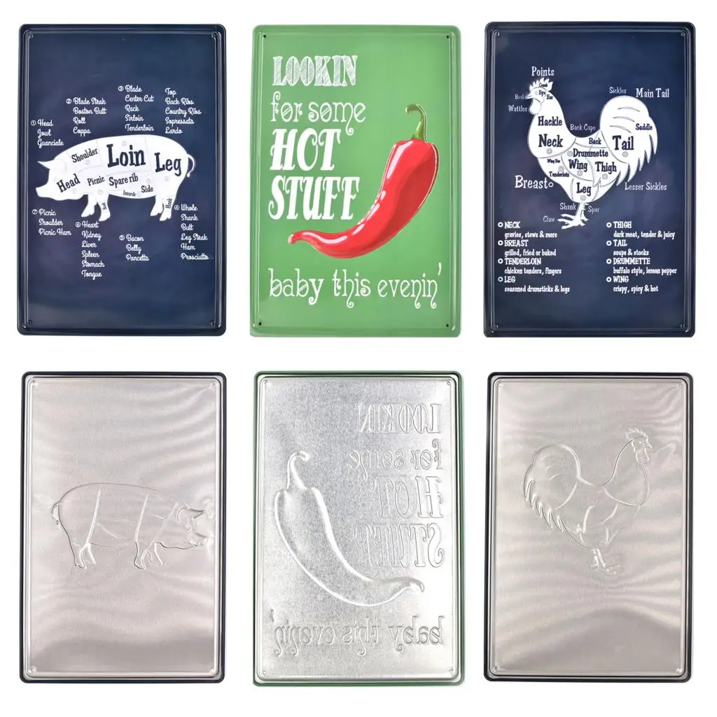 

Pork Decomposition Map 3D Embossed Metal Sign Vintage Home Decor Tin Sign Retro Metal Plaque Classic Metal Plate