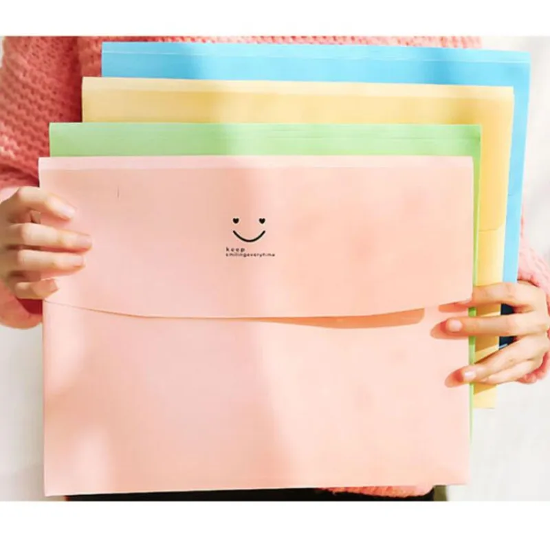 

1pc Stationery Receive bag candy color receptacle A4 file bag data collection bag Filing Products expanding wallet folder