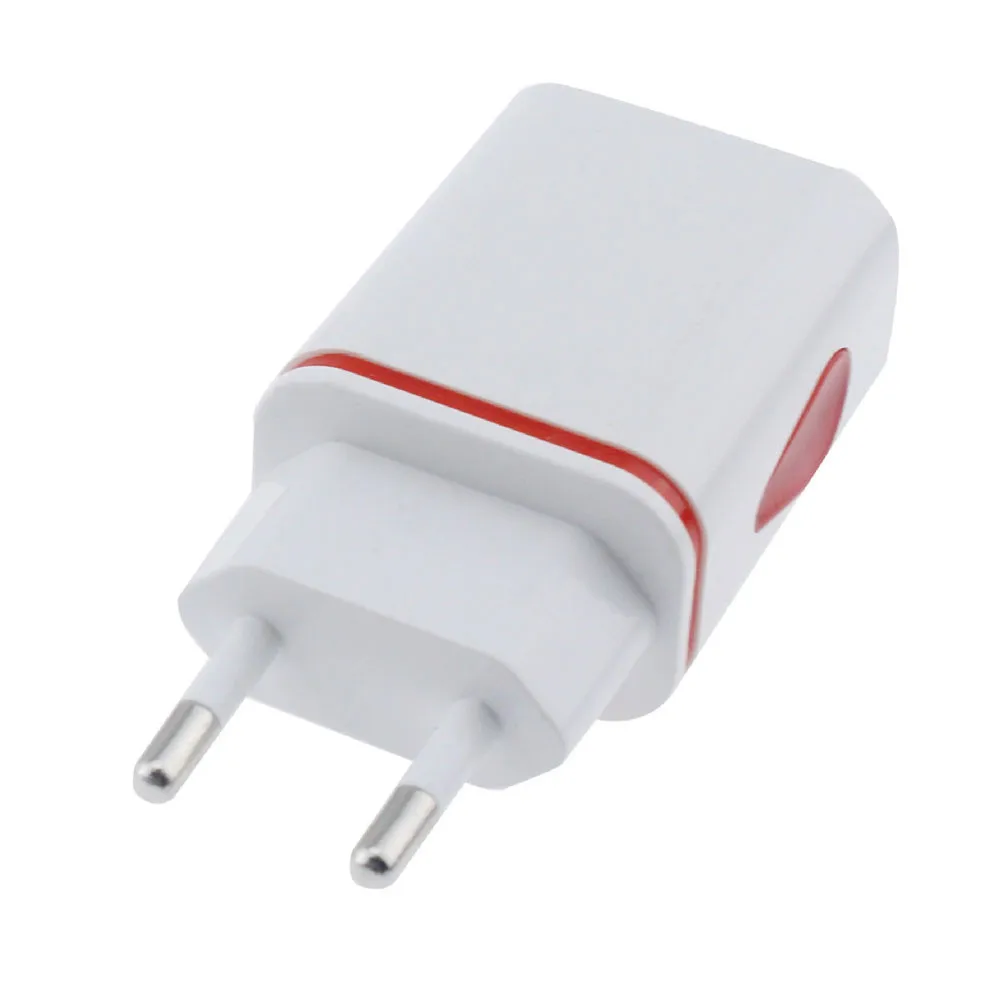 EPULA штепсельная вилка европейского стандарта светодиодный USB AC Быстрый Зарядное устройство адаптер 2 Порты путешествия Зарядное устройство для iPhone 7/7Plus