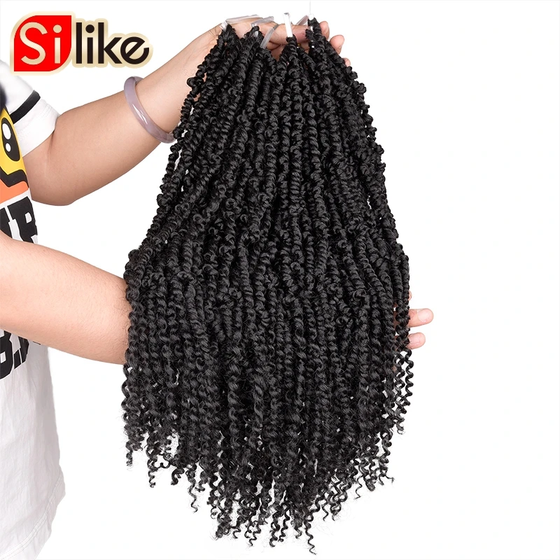 

Spring Twist Synthetic Crotchet Hair Extensions Fluffy Twists Ombre Crochet Braids Fiber Pre looped Braiding Hair Bulk