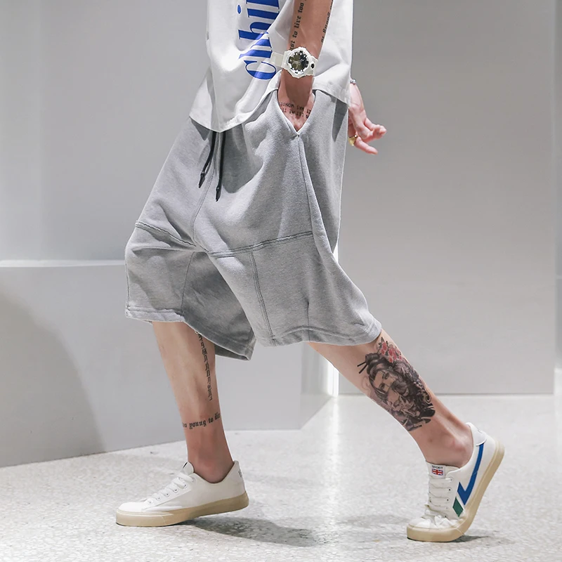 Летние спортивные шорты мужские свободные повседневные негабаритные мужские шорты для упражнений хлопчатобумажные спортивные брюки шорты серые Ropa De Hombre S6T152