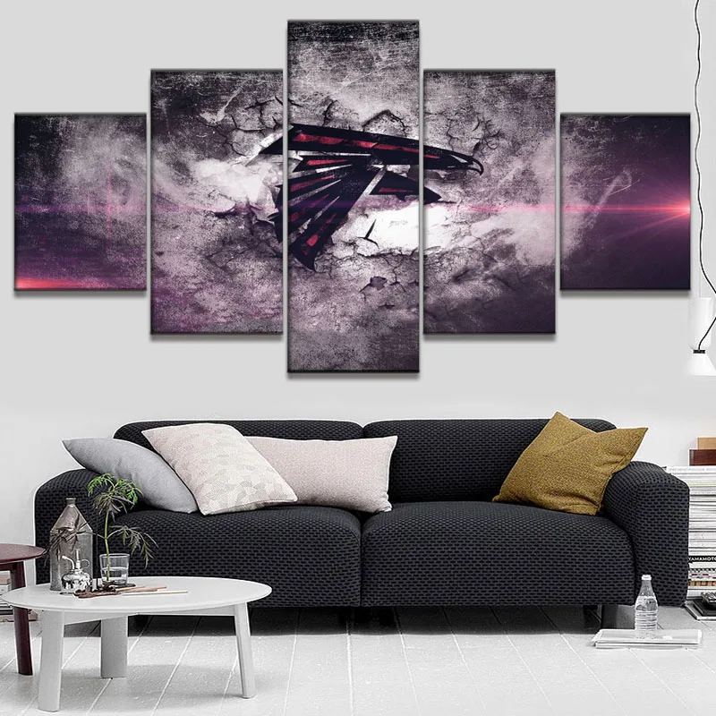 Atlanta Falcons Room Decor Promotion For Promotional Hd Prints Atlanta Falcons Logo Boys Room Deco Painting On Canvas Modern Home Liveing Wall Art Decorate Poster