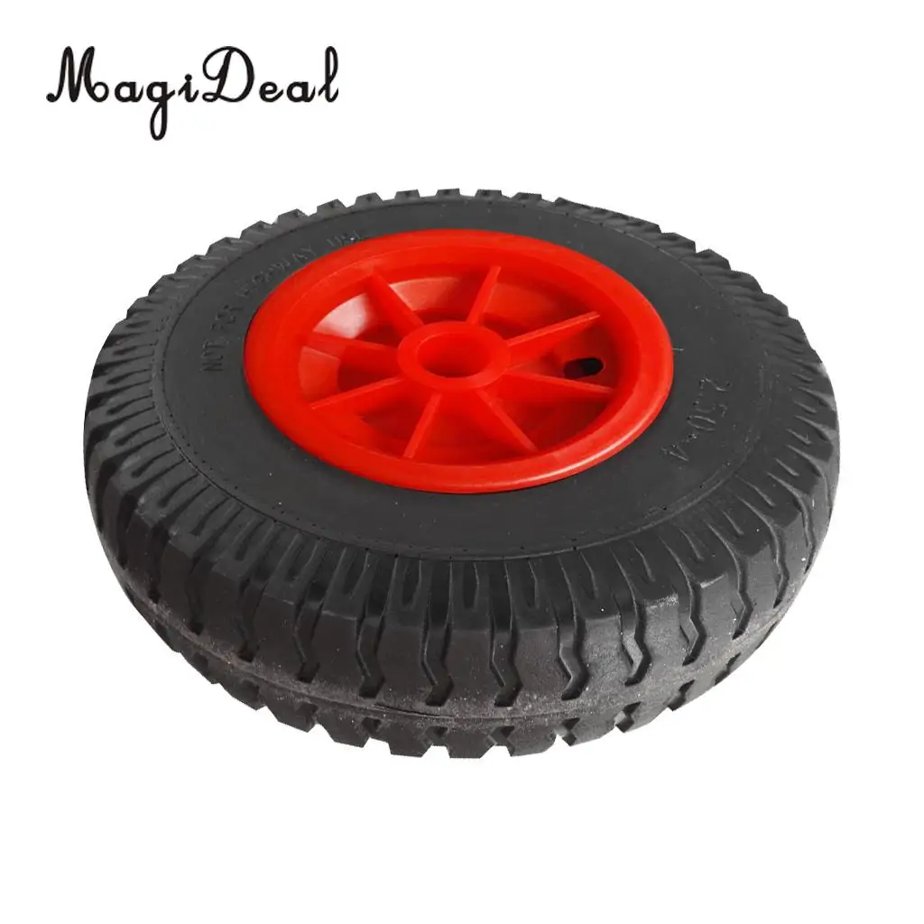 MagiDeal New 1Pc Puncture Proof Rubber Tyres on Red Wheel Kayak Trolley/Trailer Wheel M/S for Kayak Canoe Fishing Boat Truck Acc