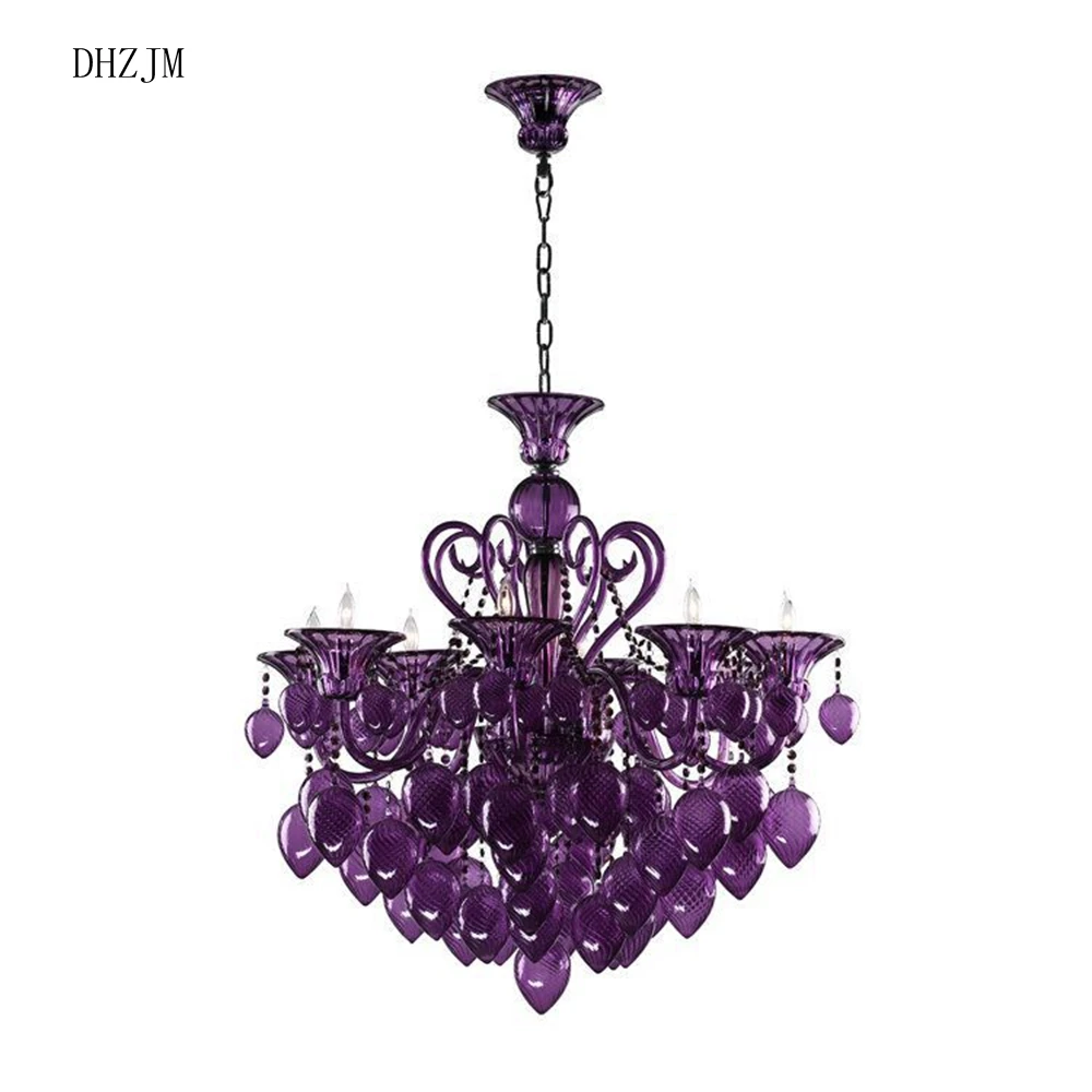 Us 581 25 Modern Chandeliers Light Red Black Purple Blue Yellow Murano Style Glass Lighting Fixtures Lamp Study Project Lamp In Chandeliers From