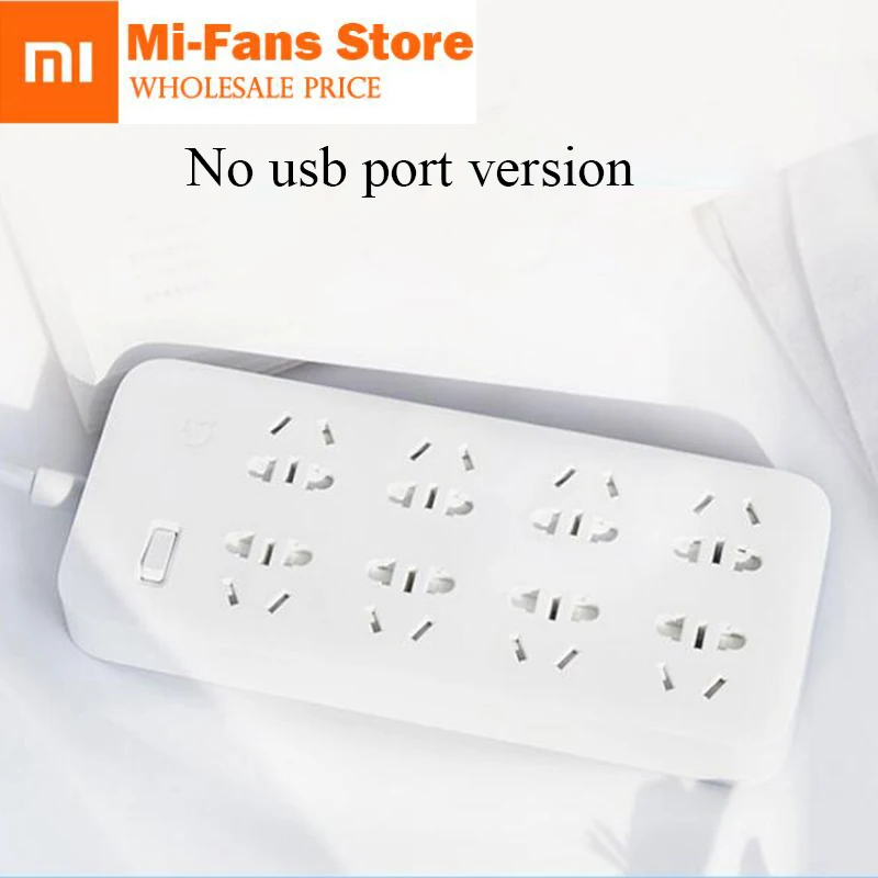 Новый удлинитель питания Xiaomi Mijia без usb розетка с 3 6 8 портами включение/выключение