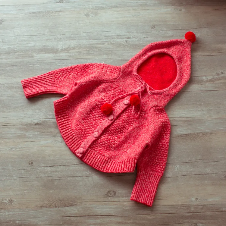 Детская одежда Повседневное кардиган; вязаный жакет малых и средних размеров; классическое детское с капюшоном шерстяной свитер с рукавом "летучая мышь"