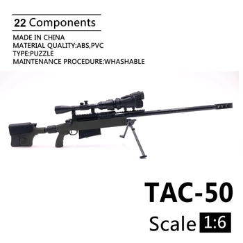 

1:6 TAC-50 Sniper Rifle Gun Model Black Coated Plastic Military Model Accessories For 12" Action Figure Display And Collection