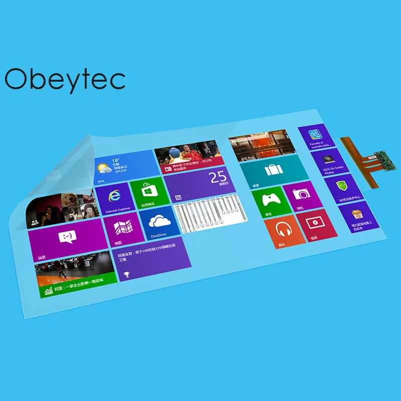 Obeytec 1" пленка с сенсорным экраном, 10 касаний, 16:9/16:10, контроллер SIS, водонепроницаемость, хорошее решение для Smart tv, терминал киоска