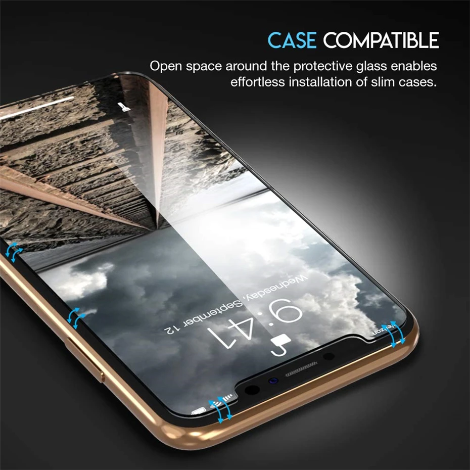 Akcoo, 3 шт., закаленное стекло, Защита экрана для iPhone 11 Pro max, чехол, дружественное стекло для iPhone 5, 6s, 7, 8 Plus, XR, XS, Max, пленка