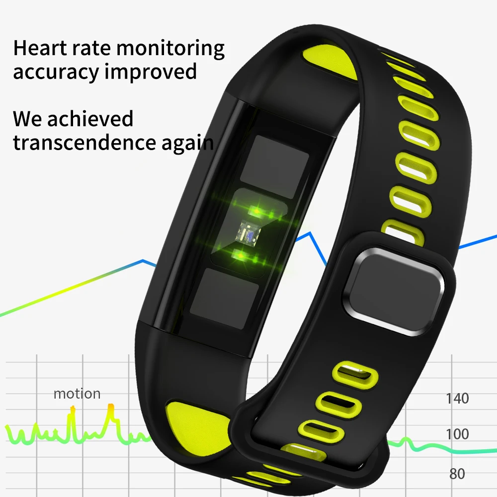 Fitness Smart Bracelet IP68 Waterproof Heart Rate ECG Monitor Wristband Weather Display Body Temperature Smart Band