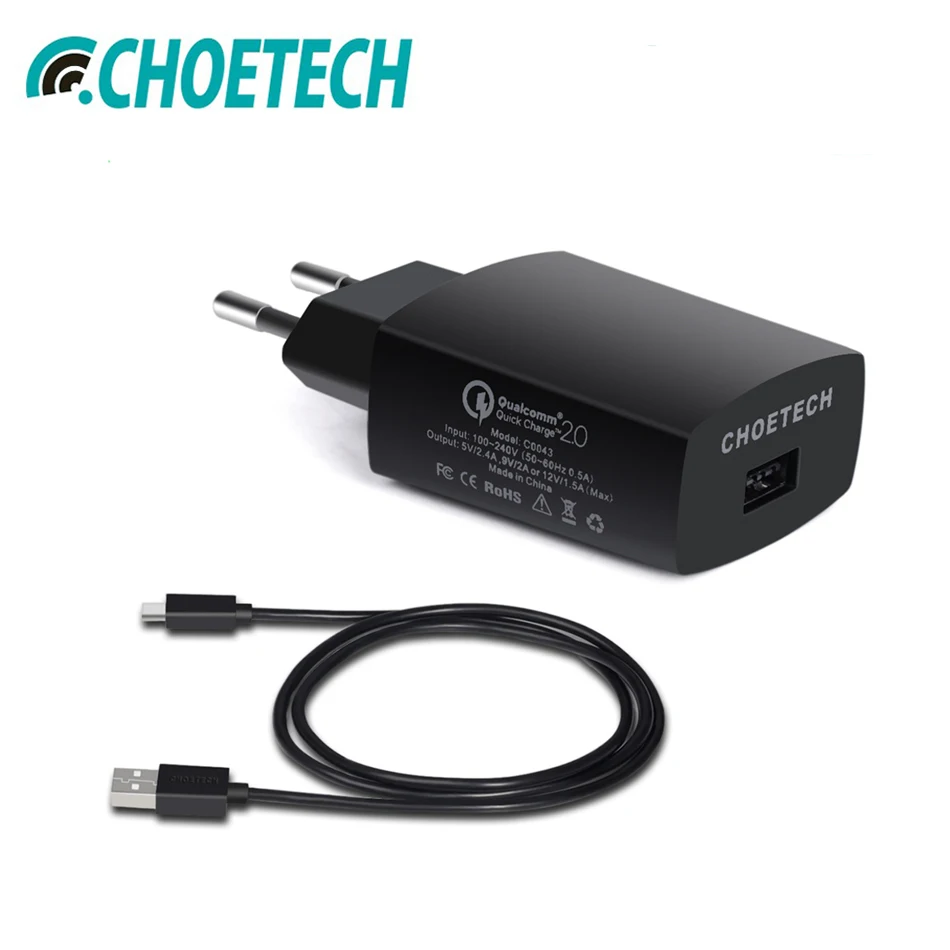

CHOETECH Universal USB Charger For iPhone XS MAX XR 5V 2.4A USB Travel Wall Charger For Samsung Galaxy S8 Mobile Phone Charger