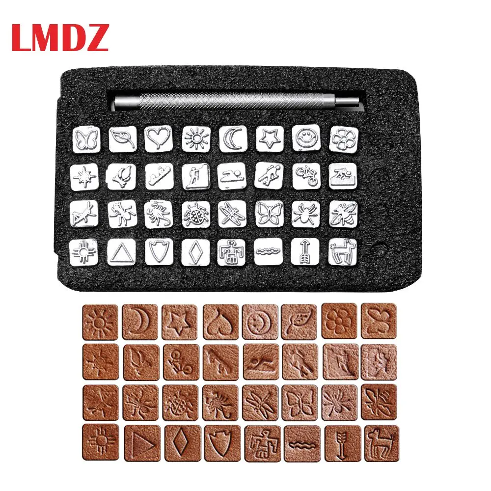 LMDZ 32 шт. металлический Штамповочный Инструмент для штамповки кожи инструменты