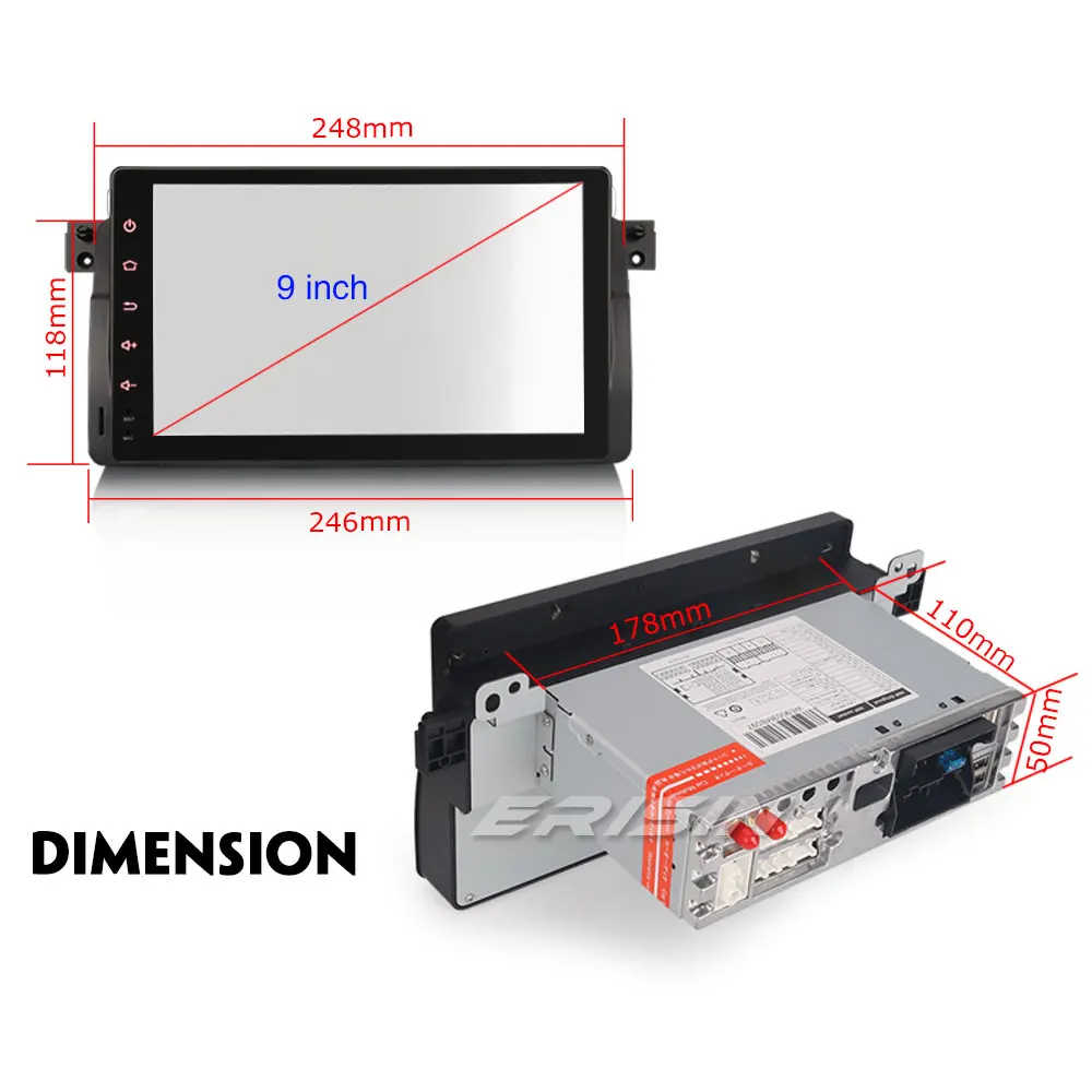 Best Erisin ES7903B 9 inch Android 9.0 Octa Core 4GB RAM Car Multimedia Player Radio BT for BMW 3 Series E46 4 Best Erisin ES7903B 9 inch Android 9.0 Octa Core 4GB RAM Car Multimedia Player Radio BT for BMW 3 Series E46 4