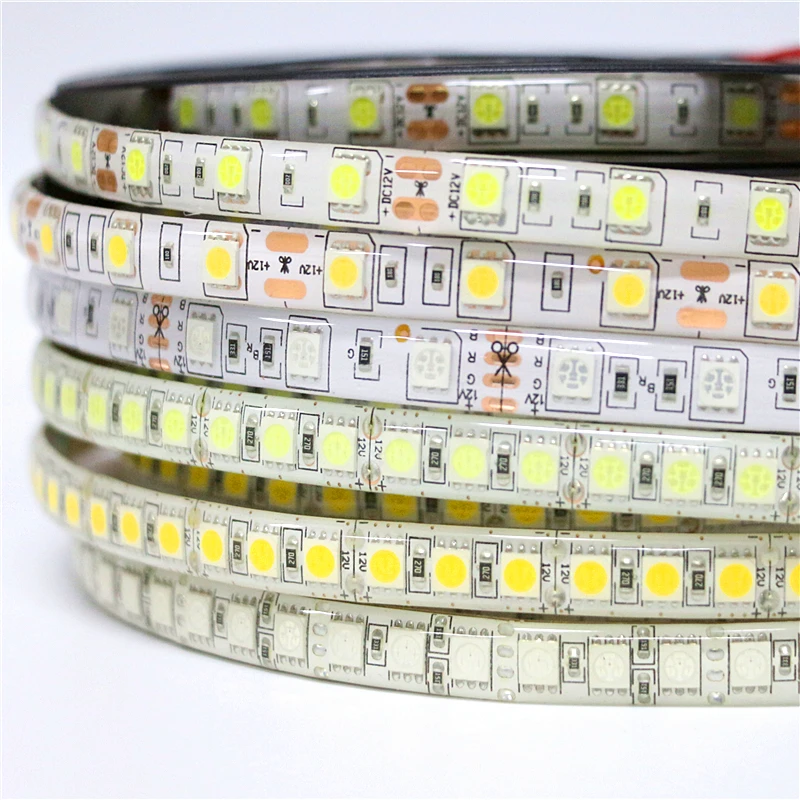 5 м 5050 SMD 300 600 светодиодов Гибкая светодиодная лента 12 в 60 120 светодиодов/м не