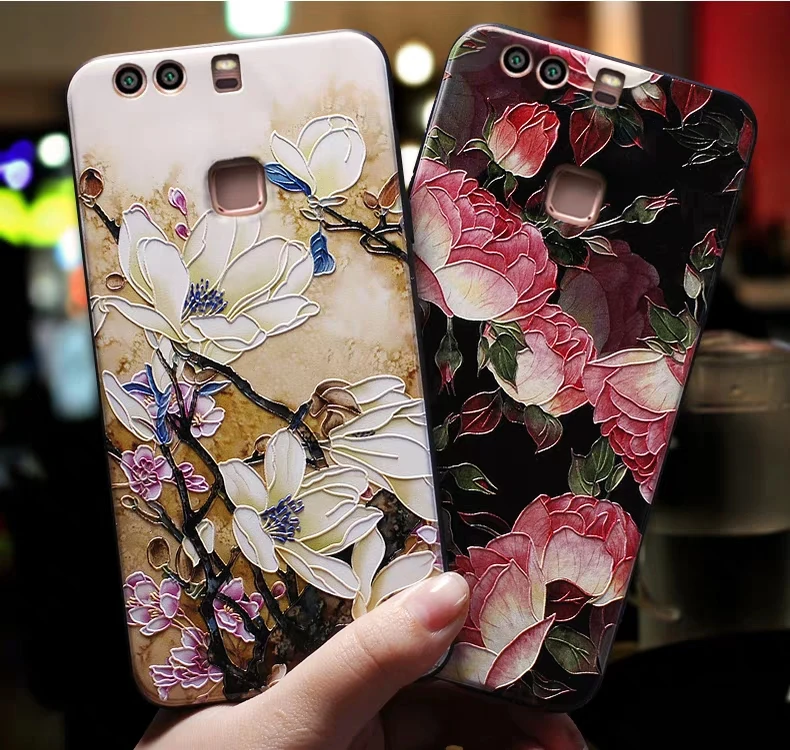

For Huawei p10 Lite Case For Huawei p8 p9 Lite 2017 Case Cover For Huawei p10 Plus P9 Lite 2016 Case Rose Flower 360 Phone Case