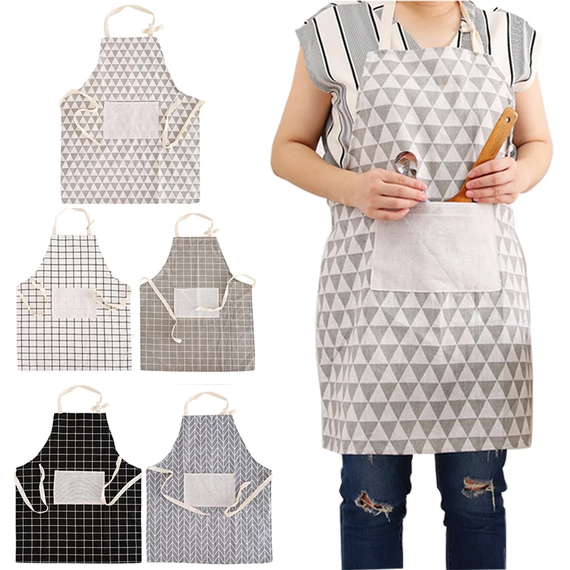 

Hoomall Adjustable Cotton Linen Apron High-grade Kitchen Apron With Pockets For Cooking Baking Restaurant Kitchen Tools