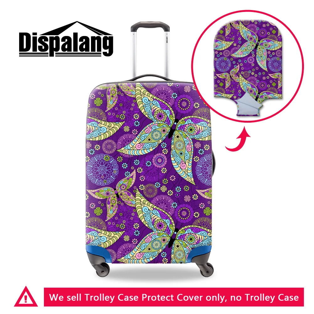 Dispalang фиолетовый лист печати путешествия чемодан защитные чехлы применяются к 18-30 дюймов случае водонепроницаемый для дорожных принадлежностей - Цвет: Синий