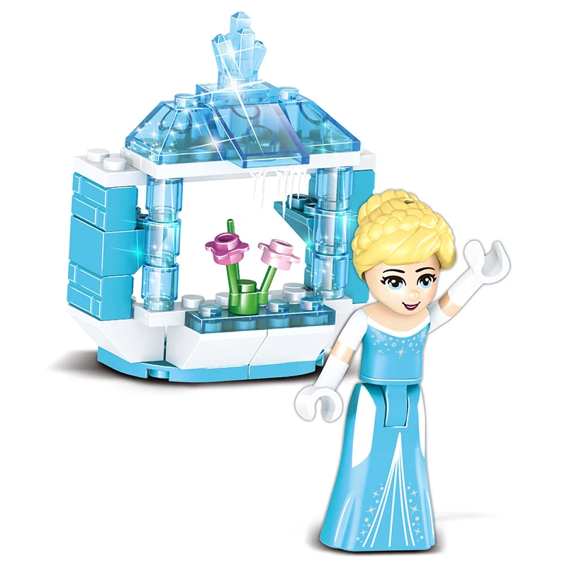 304PCS 8in1 Girls Building Blocks Ice Castle Frozens Compatible with IEGOings Friends Model Bricks Set DIY Toys for Girl Gift