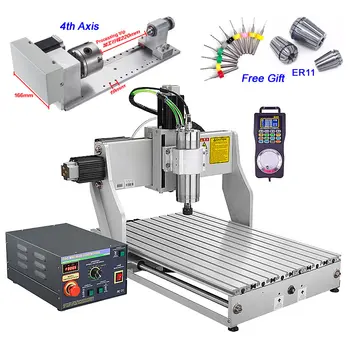 

Industrial 2200W 4 Axis CNC Router 3040 2.2KW Metal Engraving Drilling Machine 4030 CNC Cutter with Hand Wheel CNC Controller