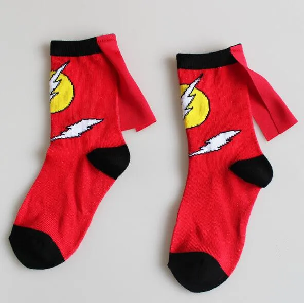 От 3 до 6 лет для мальчиков, Спортивные носки из хлопка детские носки Модные Спайдермен, Супермен, Бэтмен, дизайнерские детские футбольные баскетбольные Носки - Цвет: Красный