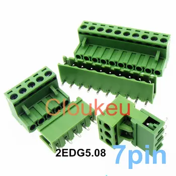 

2EDG-5.08 7Pin Straight/Bend Plug Socket Connecting terminal Green Connector 5.08mm 2EDGK/V/R/C 7p