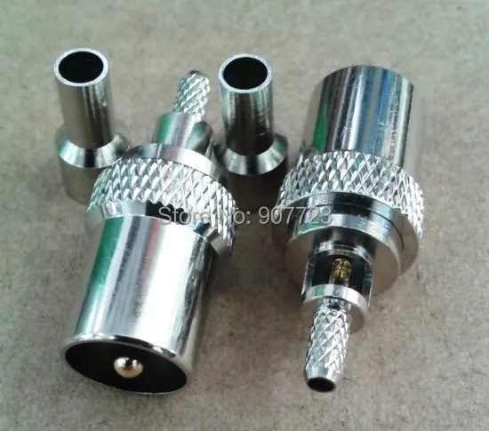 IEC DVB-T TV PAL Male Crimp for RG174 RG179 RG316 RG188 Coax Cable RF Connector