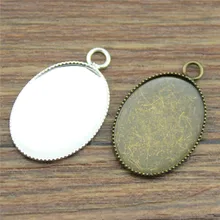 Wysiwyg 10 pçs 6 cores se encaixam 13x1 8/18x25mm oval de vidro cabochão serra borda base ajuste encantos pingente bandeja