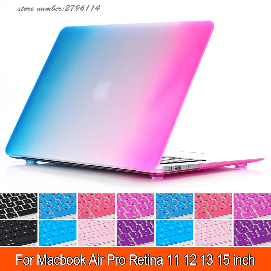 

For Apple Macbook air 13 case Rainbow Gradient Air Pro Retina 11 12 13 15 inch with free Keyboard Cover