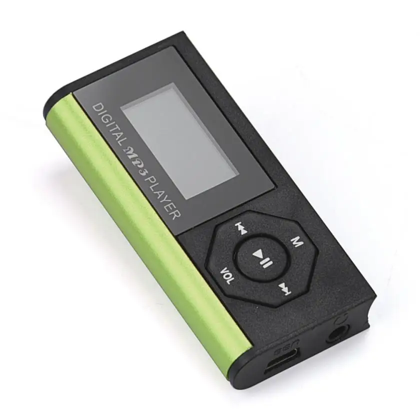 Мини Mp3 Hifi плеер мини USB MP3 музыкальный медиаплеер с ЖК-экраном Поддержка 16 Гб Micro SD TF карта спортивные наушники Mp3 плеер - Цвет: Зеленый