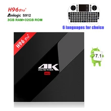 H96 PRO+ TV Box Amlogic S912 Octa Core Android 7.1 smart tv 3GB&32GB 2.4G&5.8G Dual WIFI HDMI 2.0 BT4.0 H.265 4K Media Player