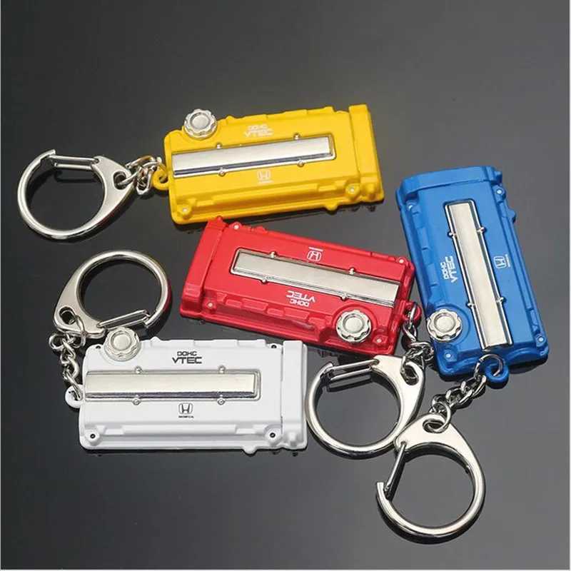 Car Styling for Honda Vtec TURBO Turbine Engine Cover Key Button Modification Style Keychain Metal Key