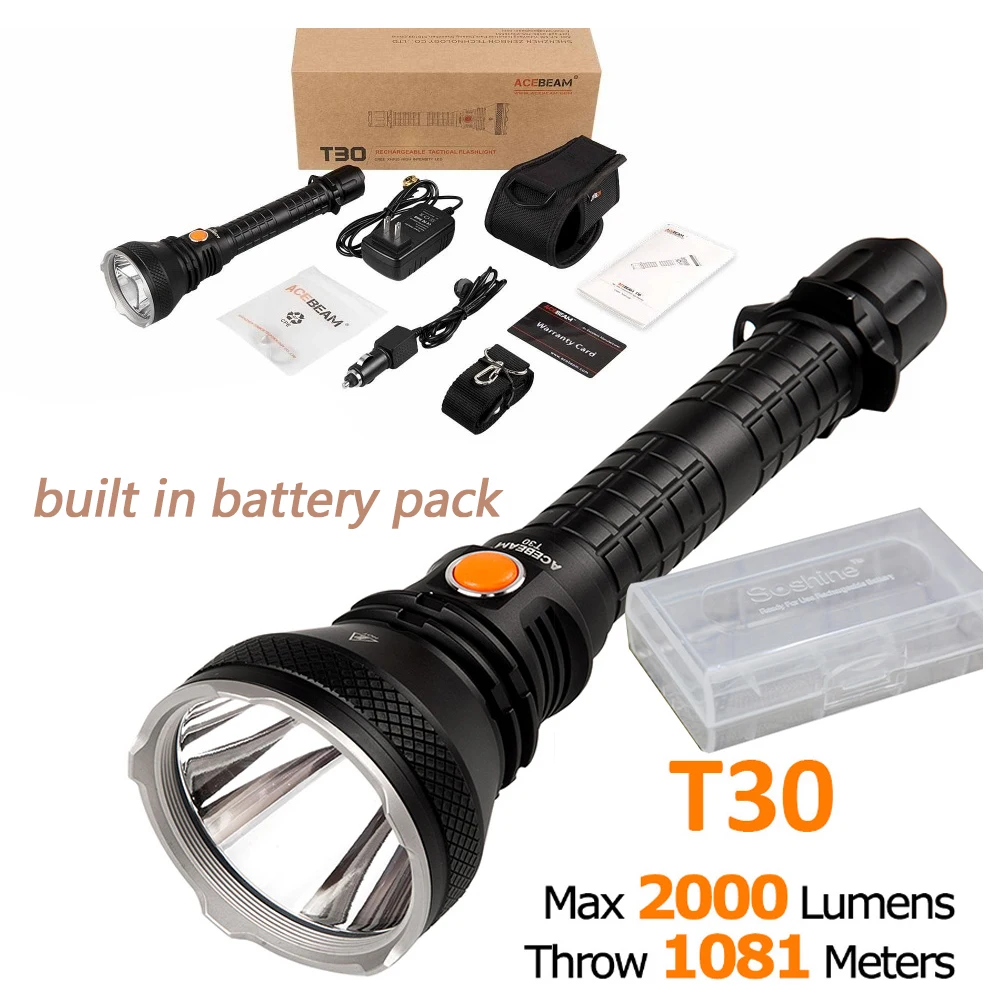 Acebeam T30 magnetic rechargeable Flashlight XHP35 LED max.2200 beam