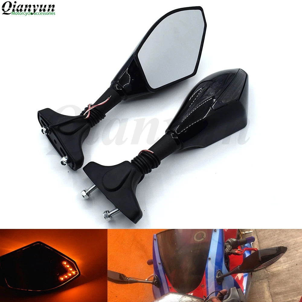 

Universal Motorcycle LED Steering Light Flash Rearview Mirror Side View Mirror for Honda CB1000R CBR600RR CBR900RR CBR929RR