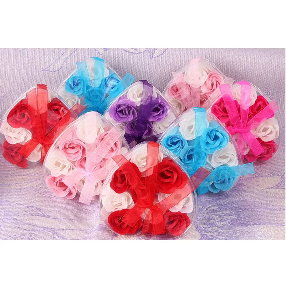 

9Pcs Can Wash Hand artificial flowers cheap Scented Rose Fancy Soap Flower Petal Bath Body Soap Wedding Party Gift 2017 Fashion